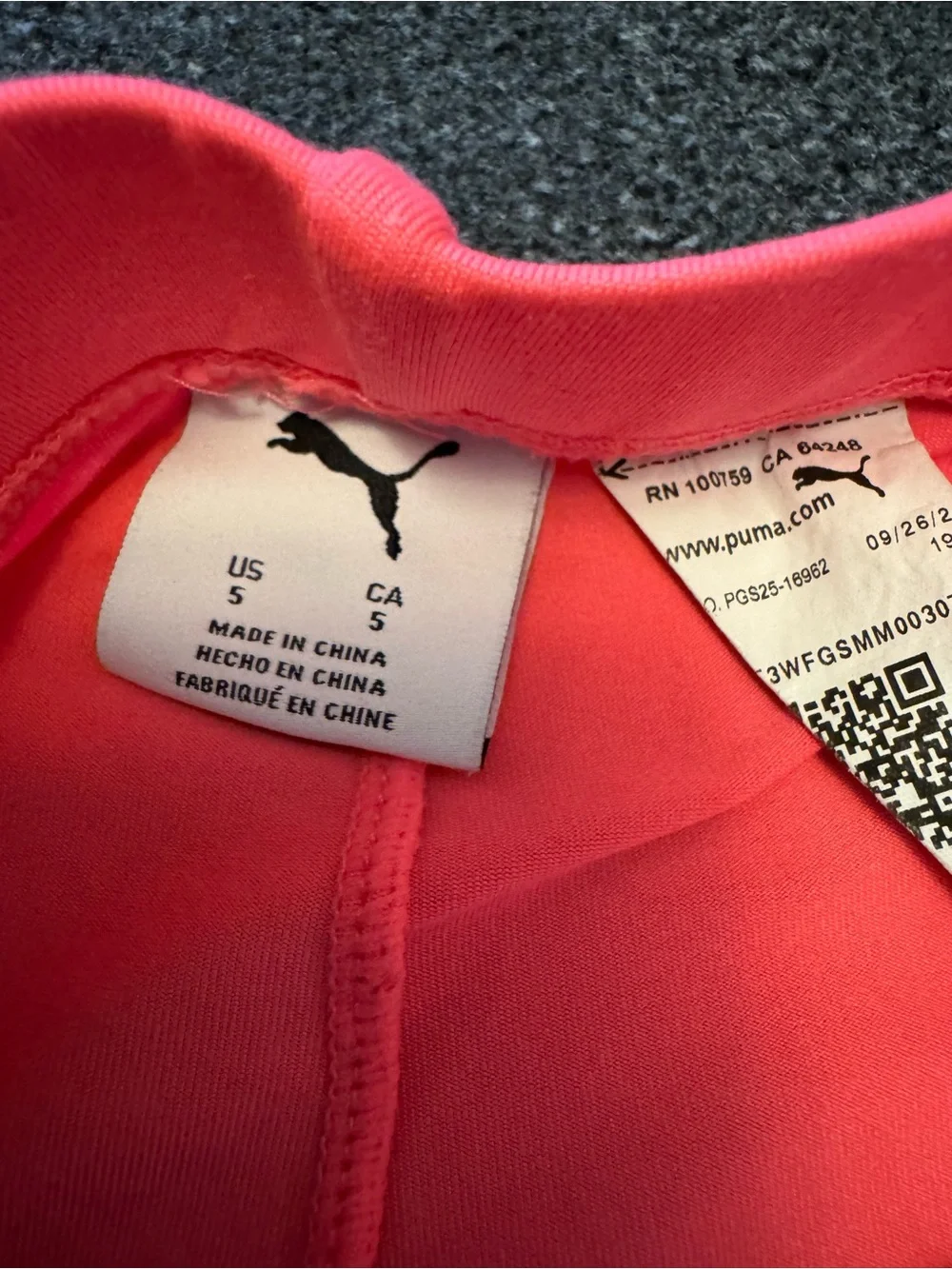 PUMA Girls' 2-Piece Active Set – White  Logo Tie-Front Tee & Neon Pink Leggings - Picture 8 of 9